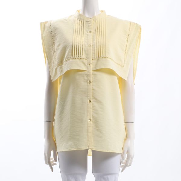 バンドカラービッグカラーブラウス