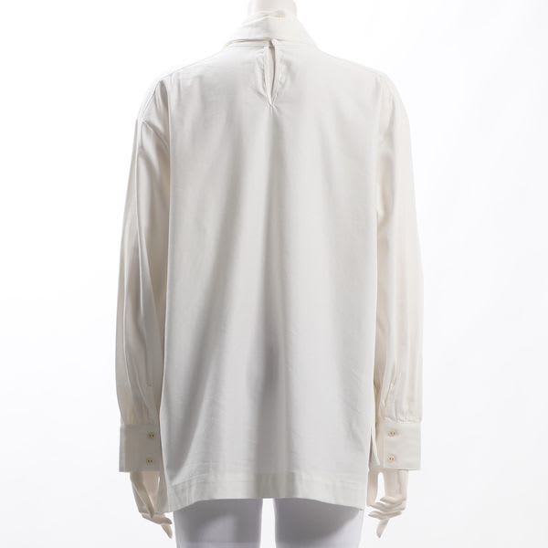 ドロップショルダーボウタイブラウス