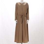 ウエストゴムリボンベルト付きワンピース