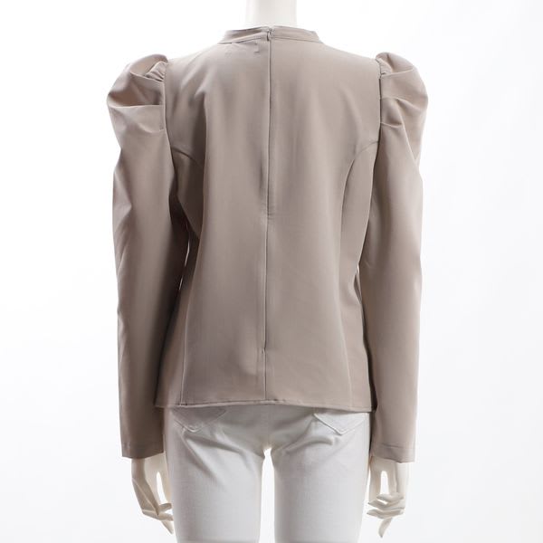 パワーショルダースタンドカラーブラウス