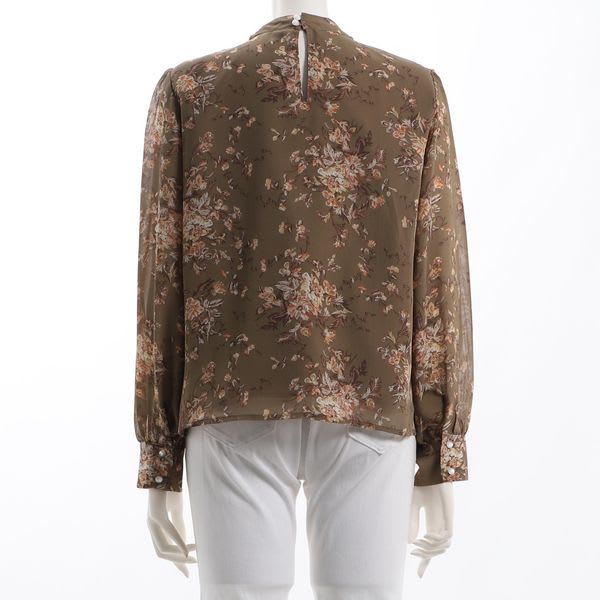 花柄ボウタイブラウス