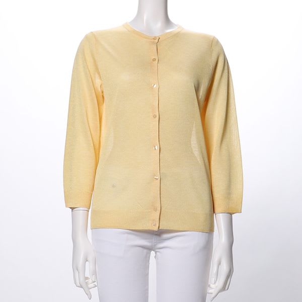 シンプルデザインクルーネックカーディガン