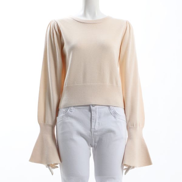 キャンディースリーブクルーネックニット