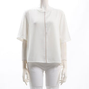 配色ラインクルーネックブラウス