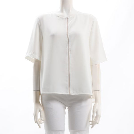 配色ラインクルーネックブラウス