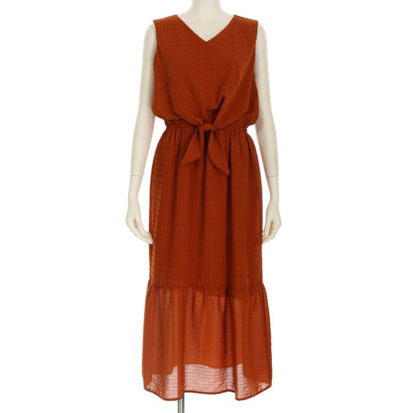 ドビーストライプウエストリボンワンピース