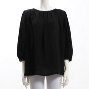 ギャザードネックパフスリーブブラウス