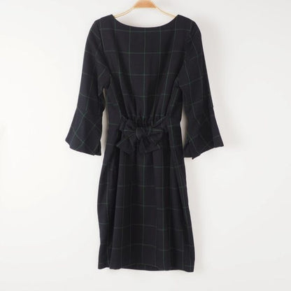 フレア袖リボンベルトワンピース