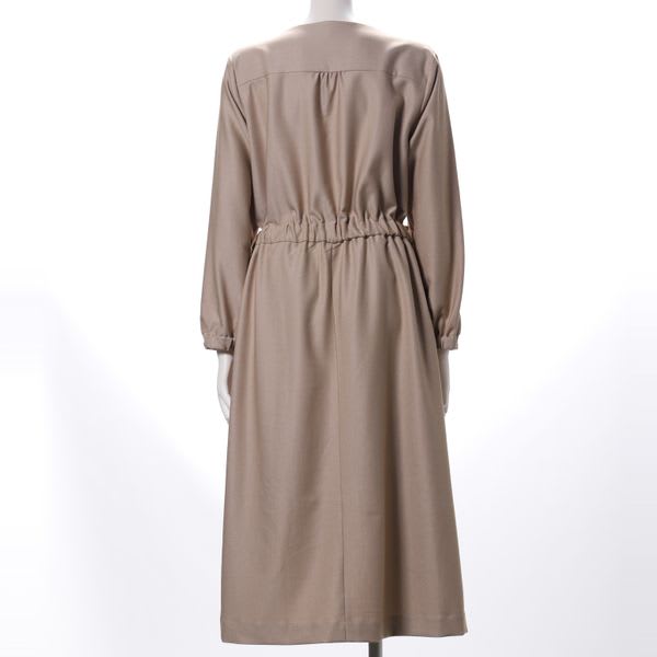 キーネックリボンベルトワンピース