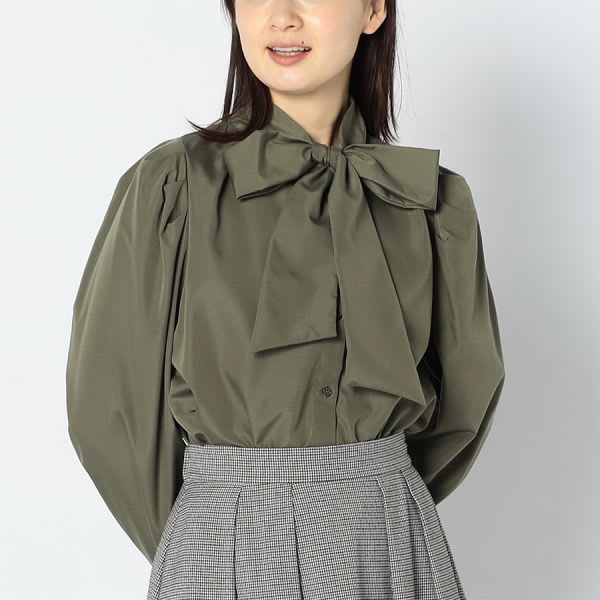 パフスリーブボウタイブラウス