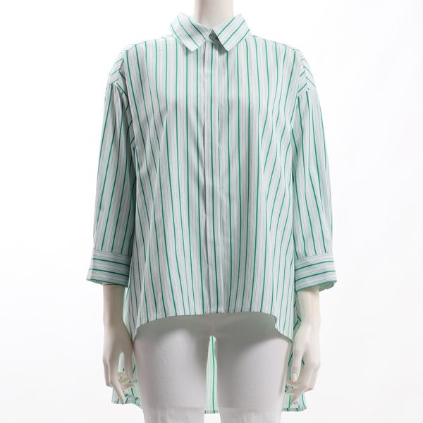 ストライプ柄バックテールシャツ