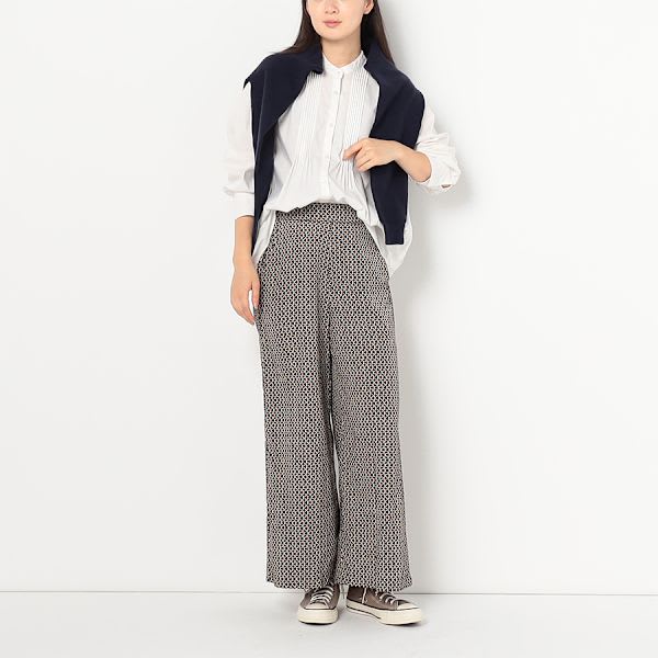 モノグラム風プリントワイドパンツ