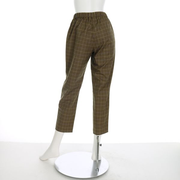 チェック柄ドロストパンツ