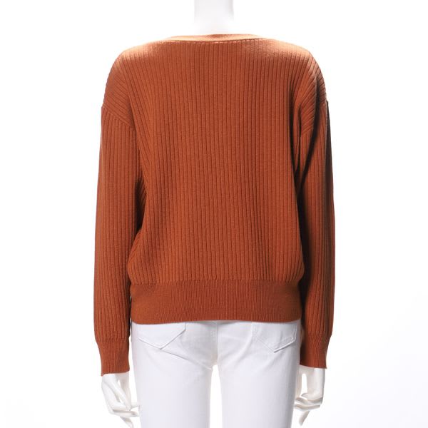 前開きリブカーディガン