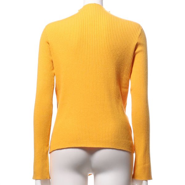 アシンメトリーデザインリブニット