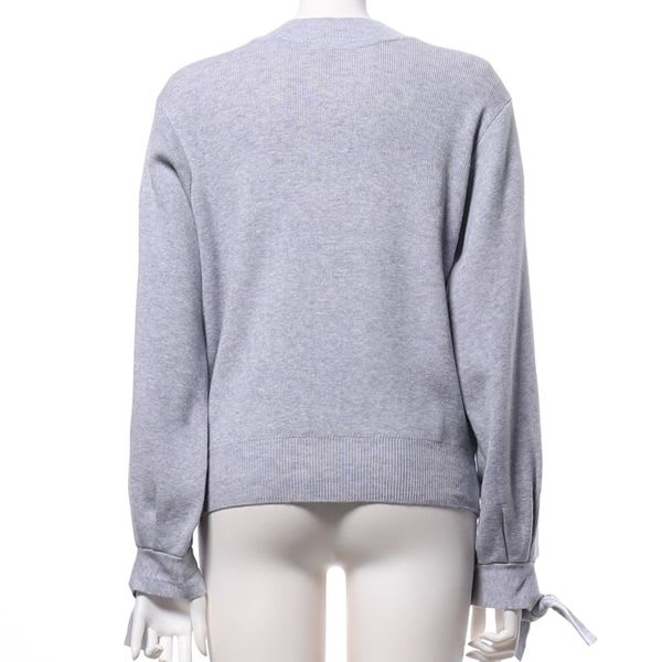 袖口リボンニット