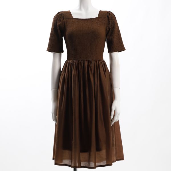 ポコポコシャーリング異素材ドッキングワンピース