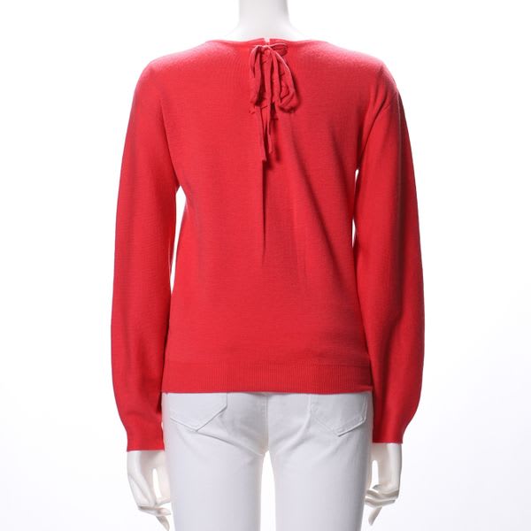 バックレースアップデザインニット