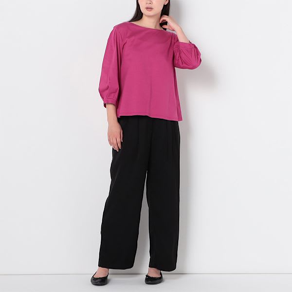 ボリュームスリーブサイドスリットカットソー