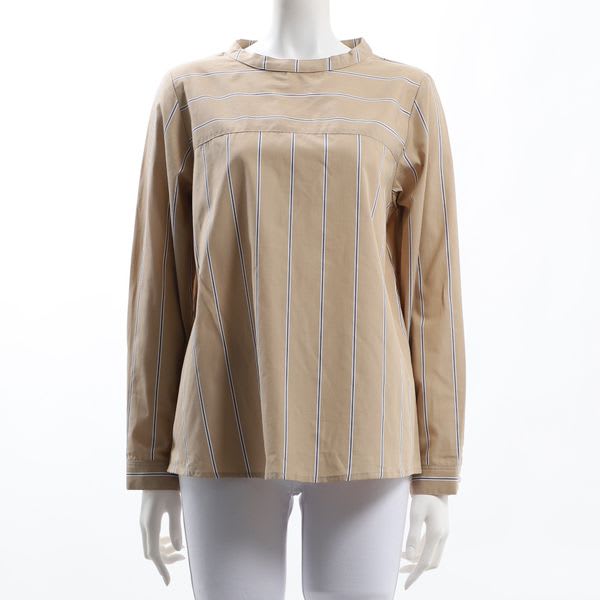 フロントヨーク切り替えスタンドカラーブラウス