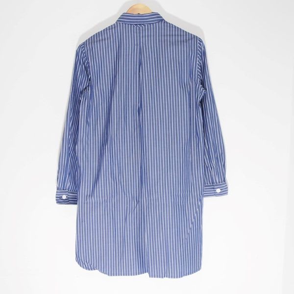 細かいストライプシャツワンピース