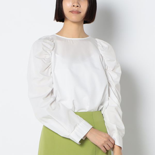 パワショルデザインクルーネックブラウス