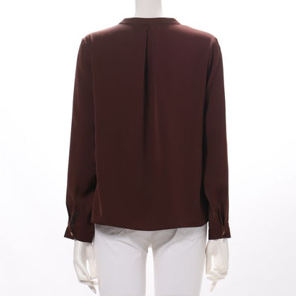 ゴールドボタンフリルブラウス