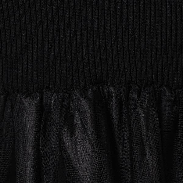 リブニットチュールドッキングワンピース