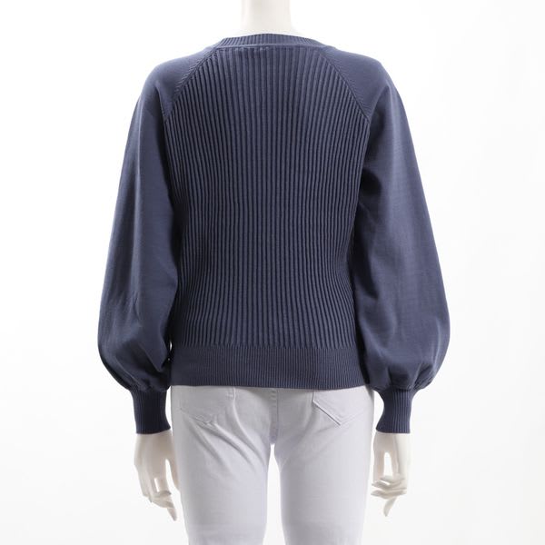 ピンストライプリブ切り替えニット