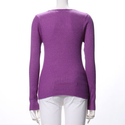 リブVネックニット