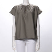 ギャザードネックブラウス