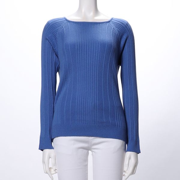 スクエアネックリブニット