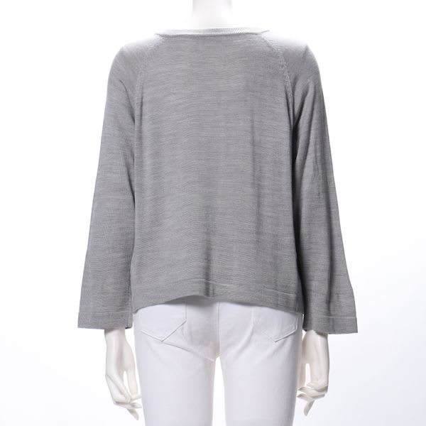 ラウンドネックラグランスリーブニット