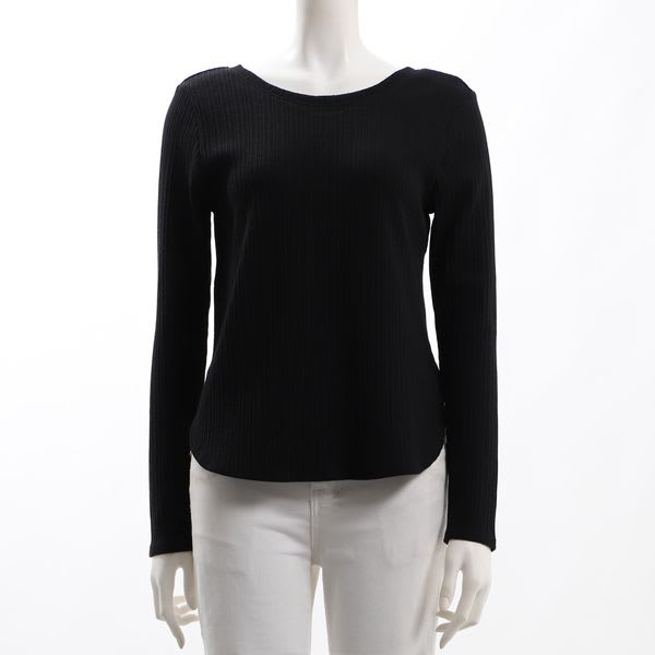 バック空きデザインリブカットソー