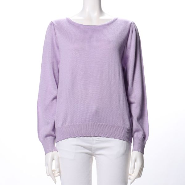 袖口スカラップデザインニット