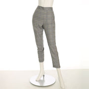 グレンチェック柄テーパードパンツ