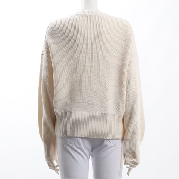 ドロップショルダーオープンフロントネックニット
