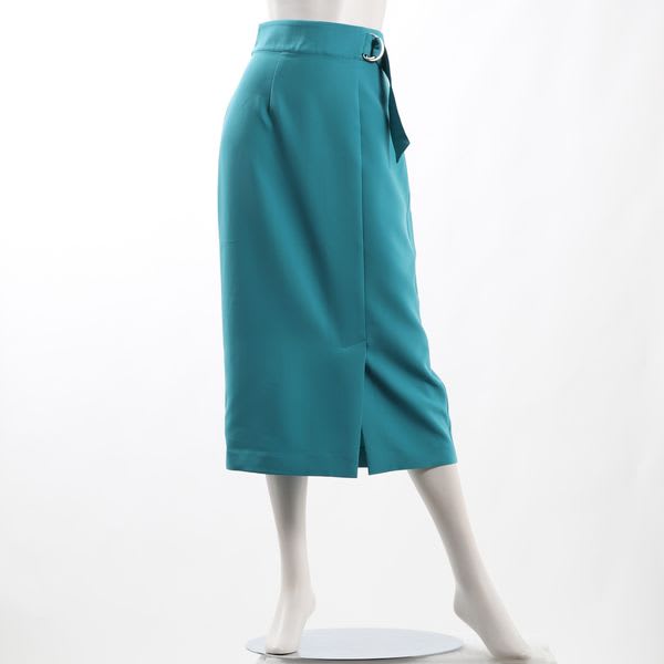 Dカンベルトデザインフロントスリットタイトスカート