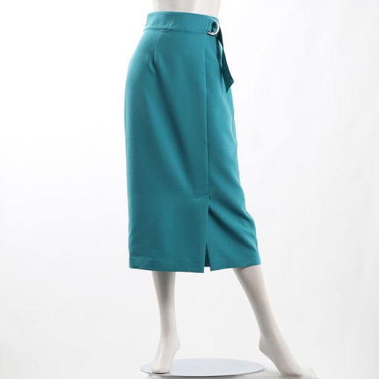 Dカンベルトデザインフロントスリットタイトスカート