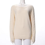 袖ケーブル編みラグランニット