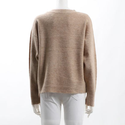 ドロップショルダークルーネックニット