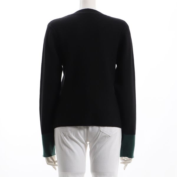 袖バイカラーリブニットプルオーバー