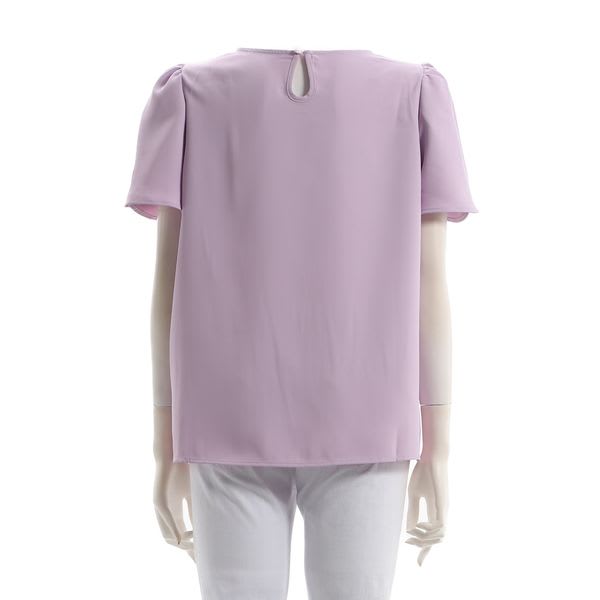 チューリップスリーブラウンドネックブラウス