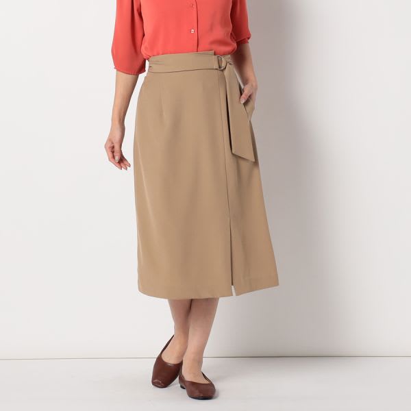 ウエストDカンベルトセミタイトスカート
