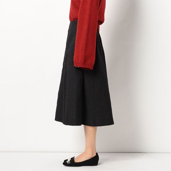 ふくれジャガードフレアスカート