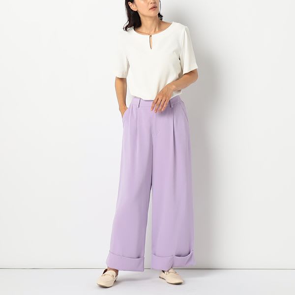 センタープレスワイドパンツ