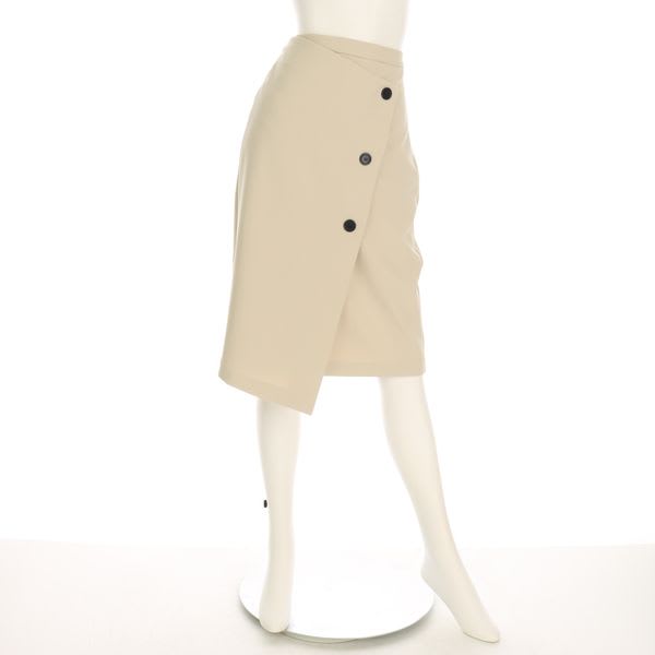 ラップ風フロントボタンタイトスカート
