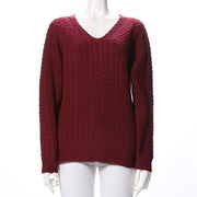 アラン柄Vネックニット