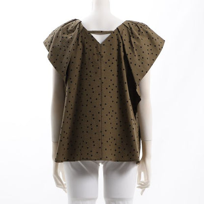 リップルドット背中開きデザインブラウス