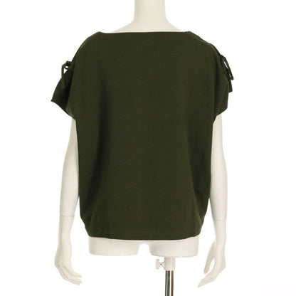 ミニ裏毛スリット袖リボンドルマンカットソー